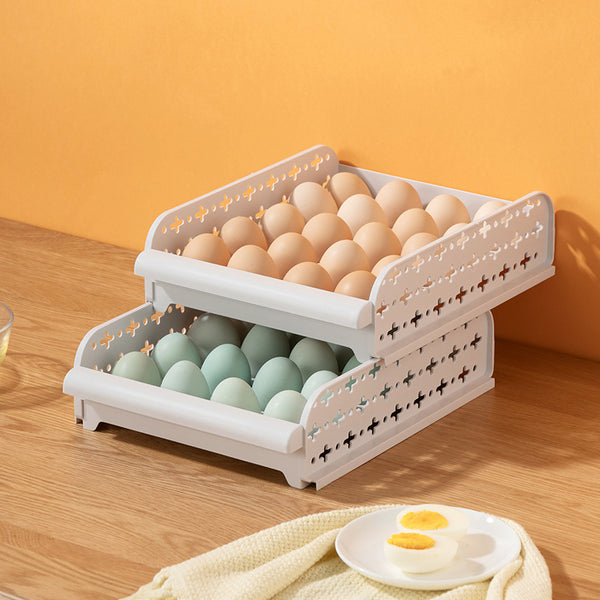 One Piece Automatic Flipping Egg Storage Rack Refrigerator Egg Storage Box