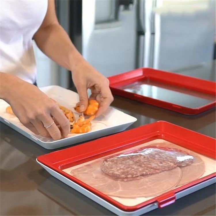 GENEMA Food Preservation Tray Vacuum Seal, Healthy Fresh Tray Food Storage  Container with Elastic Lids, Kitchen Refrigerator Storage Container Set  Reusable for Long Food Preservation 