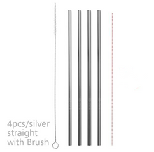 Load image into Gallery viewer, Colorful Reusable Stainless Steel Straws (4 pcs)
