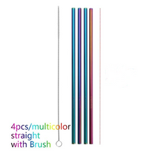 Load image into Gallery viewer, Colorful Reusable Stainless Steel Straws (4 pcs)

